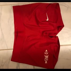 nike spandex red with logo NWOT